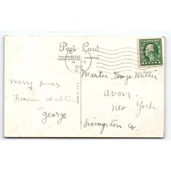 Vintage 1923 Santa Claus Christmas Postcard with Holiday Greeting - Picture 2 of 2